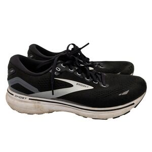 Brooks Ghost 15 Mens Running Shoes Black White Grey 1103931D012 Size 10 D